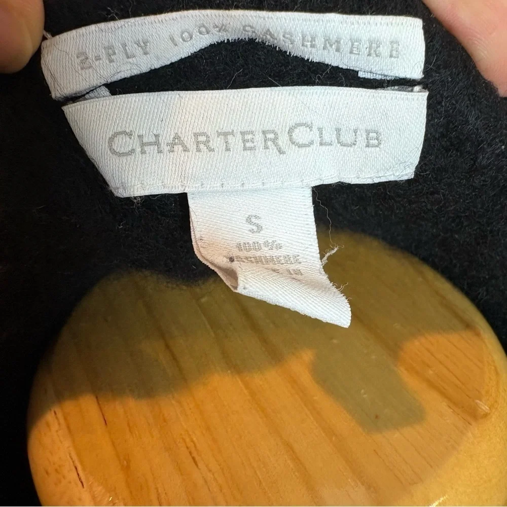Charter Club 100% Cashmere Classic Black V-Neck Wmn’s Sweater S